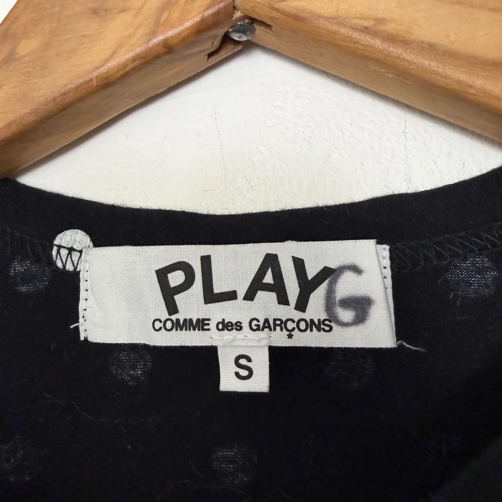 Comme des Garcons Play Black and White Polka Dot Long Sleeve Tee - Picture 4 of 4